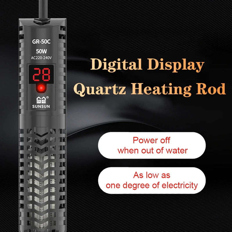 Aquarium Fish Quarantine - Aquarium onderwaterverwarmer viskom kwartsglas LCD-display 220V