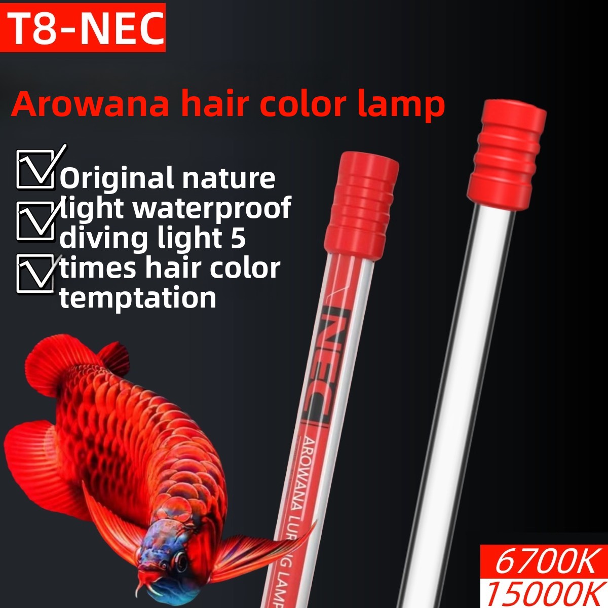 Aquarium Fish Red Colour - Aquariumlicht LED dompelbaar voor rood goud