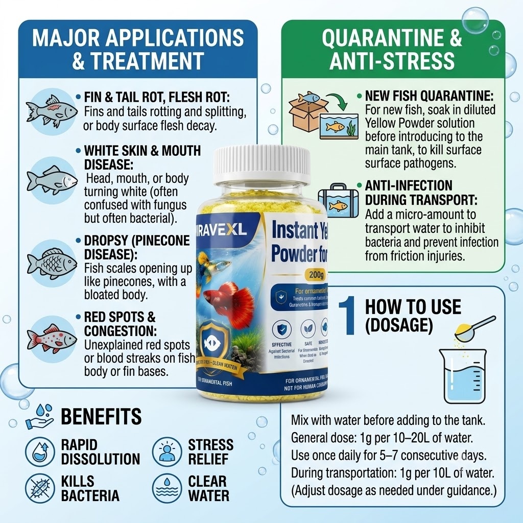 All-in-One Instant Geel Poeder - Aquarium Fish Medicine recensie en prijs