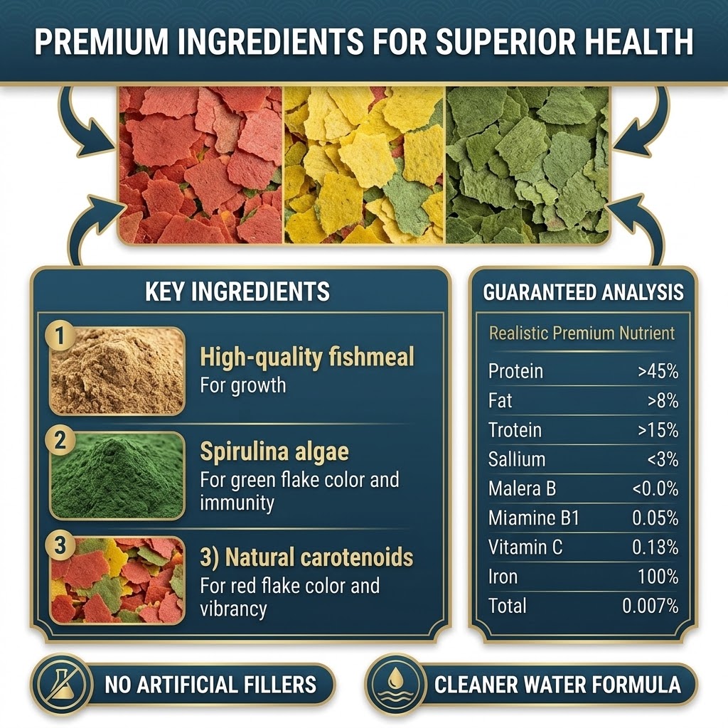 Driekleurige aquariumvisvoerfl - Aquarium Fish Medicine recensie en prijs